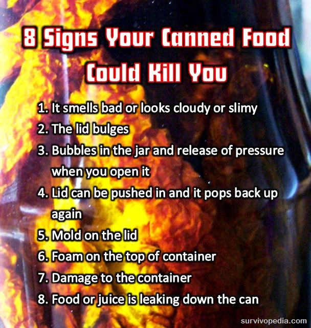 8 signs of canned food